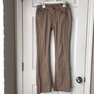 Khaki bootcut jeans